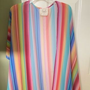 Fantastic fawn candy stripe kimono